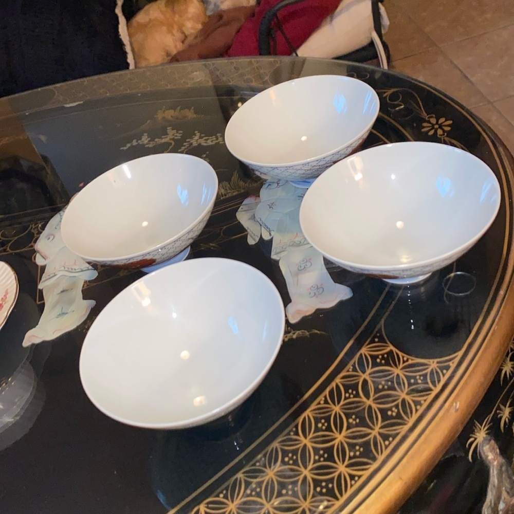Vintage original rice bowls set of 4